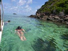 Snorkelling at Crab Caye.
